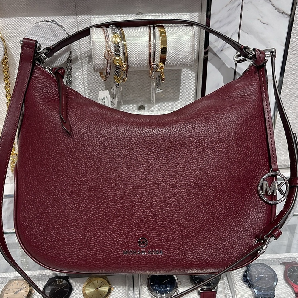 Michael Kors Burgundy Leather Shoulder Bag